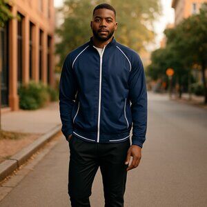 PROSPIRIT Blue Jacket Medium Athletic Full Zip Exercise Jogging